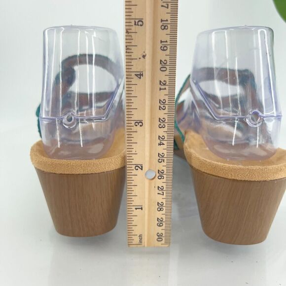 Vionic Women's Dwyn Sandal Size 10 Wedge Heel Slide Snake Patent Triple Strap - Picture 8 of 13